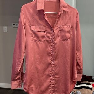 Nasty Gal Dusty Rose Button-Up Shirt